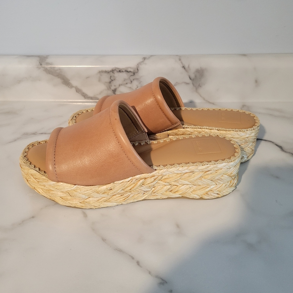 Dolce Vita Women's Tan Woven Platform Slides Size 10